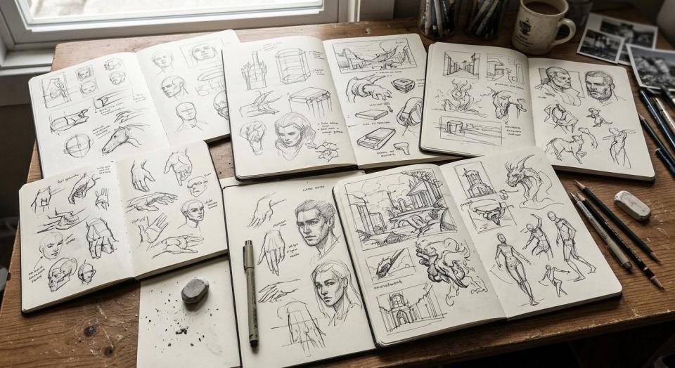 Sketch dump from this week. Not everything makes it to a final piece, but I like sharing the process too.