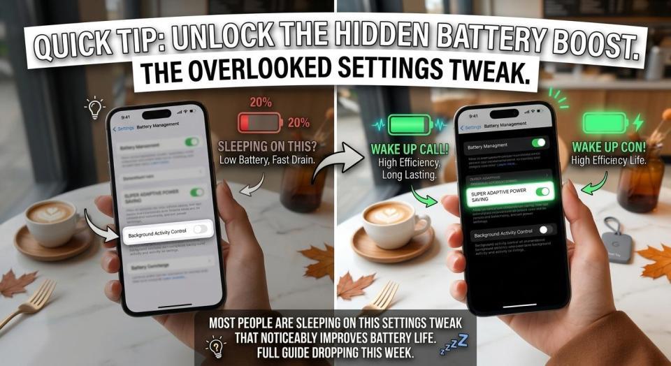 Quick tip: most people are sleeping on this settings tweak that noticeably improves battery life. Full guide dropping this week.