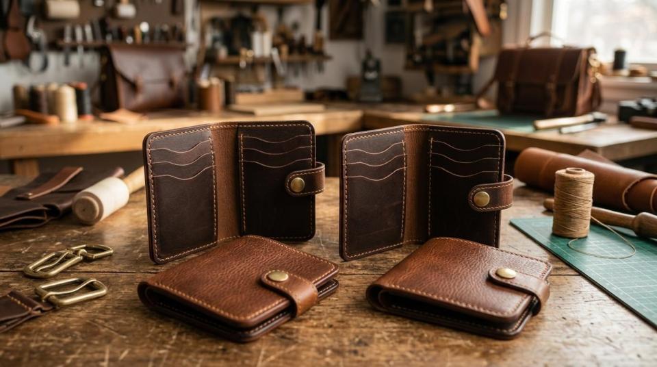 The smell of fresh leather in the workshop this morning was exactly what I needed. New batch of card holders coming this week.